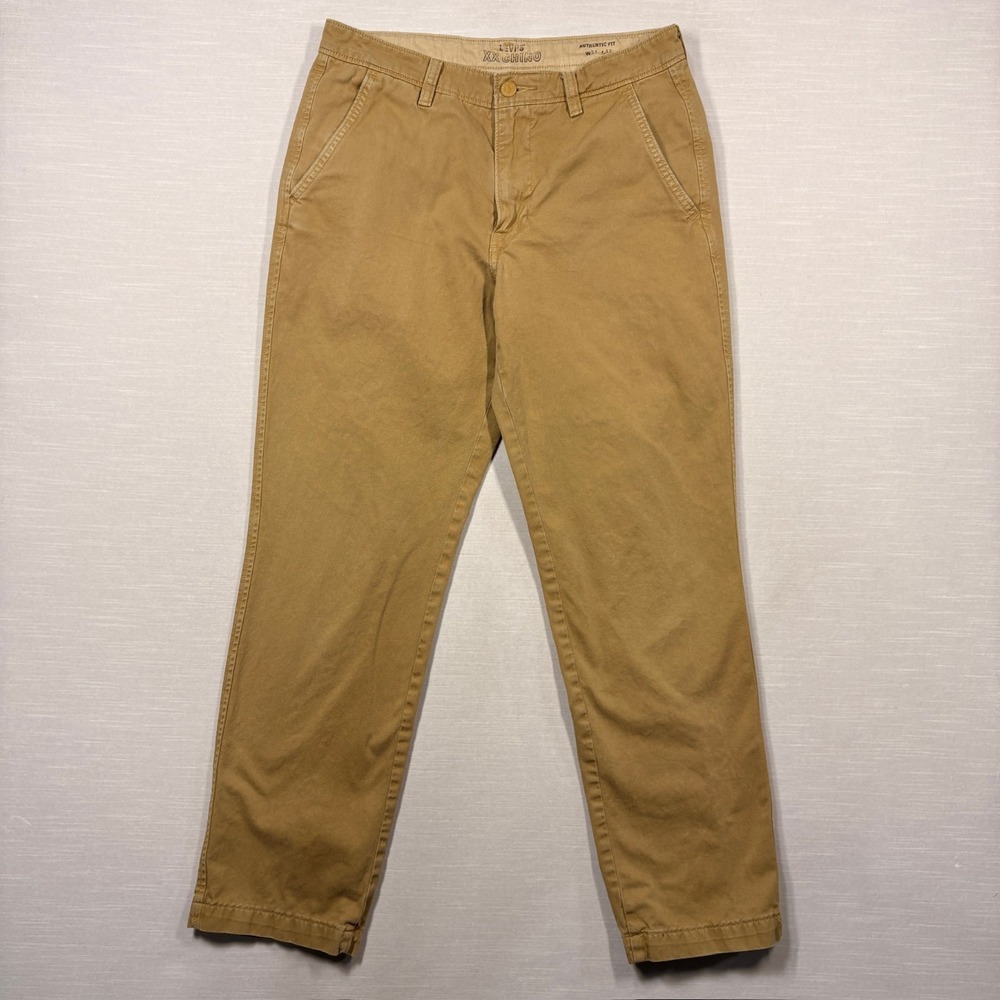 Levi's XX Chino Authentic Fit Tan Khaki Pants 31x32 Straight Classic Flap Pocket